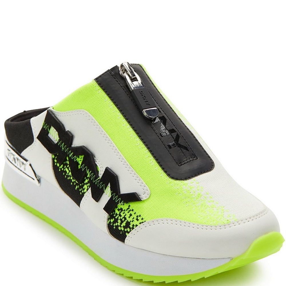 DKNY The Melyss Print Accent Zip Front Sneaker Mules
